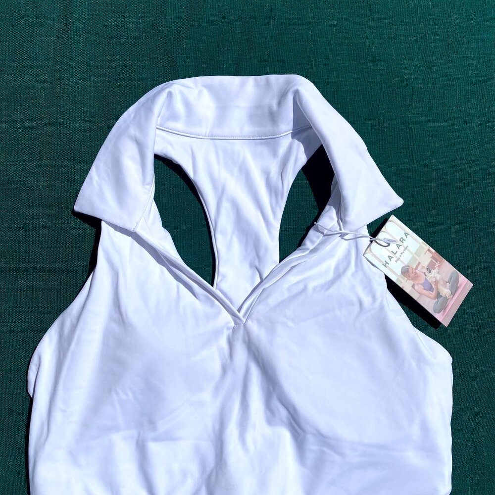 Sporty Tennis top w/ Collar & Built-in Support
